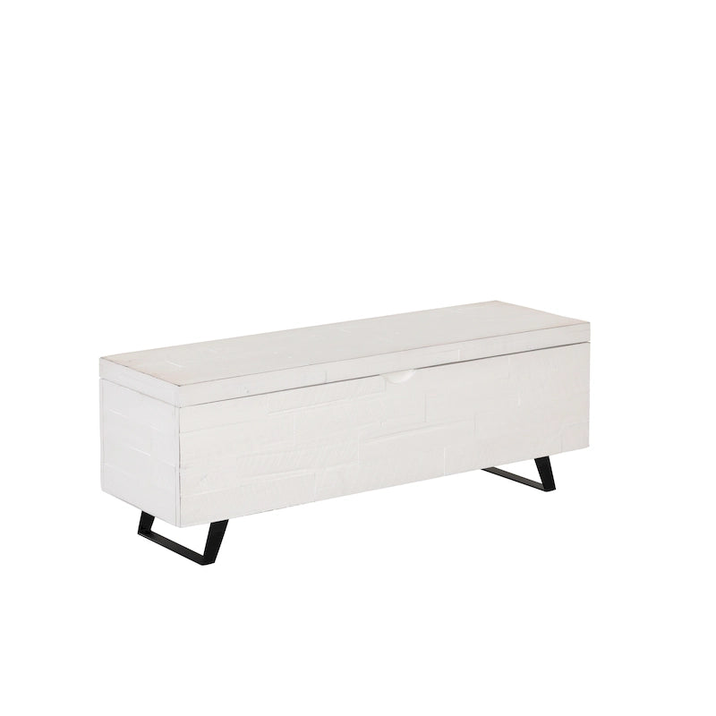 Banc de rangement Broadmore en bois d'acacia de 46 pouces