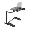 Table plateau TV pivotante extra large avec porte-gobelet, pour ordinateur portable, noire