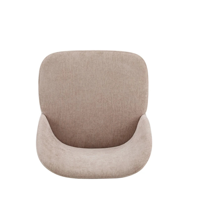 Chaise de salle à manger Mid-Century avec revêtement en tissu et pieds en bois massif Gingembre Noyer