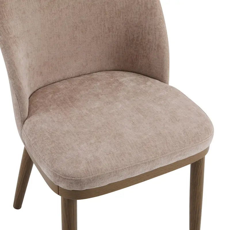 Chaise de salle à manger Mid-Century avec revêtement en tissu et pieds en bois massif Gingembre Noyer