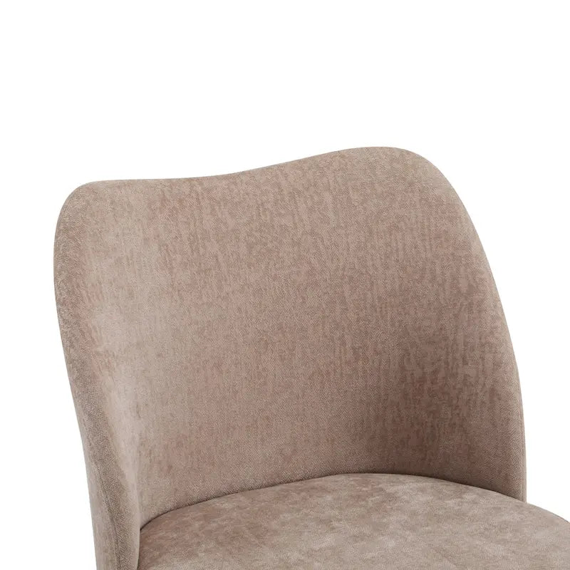 Chaise de salle à manger Mid-Century avec revêtement en tissu et pieds en bois massif Gingembre Noyer
