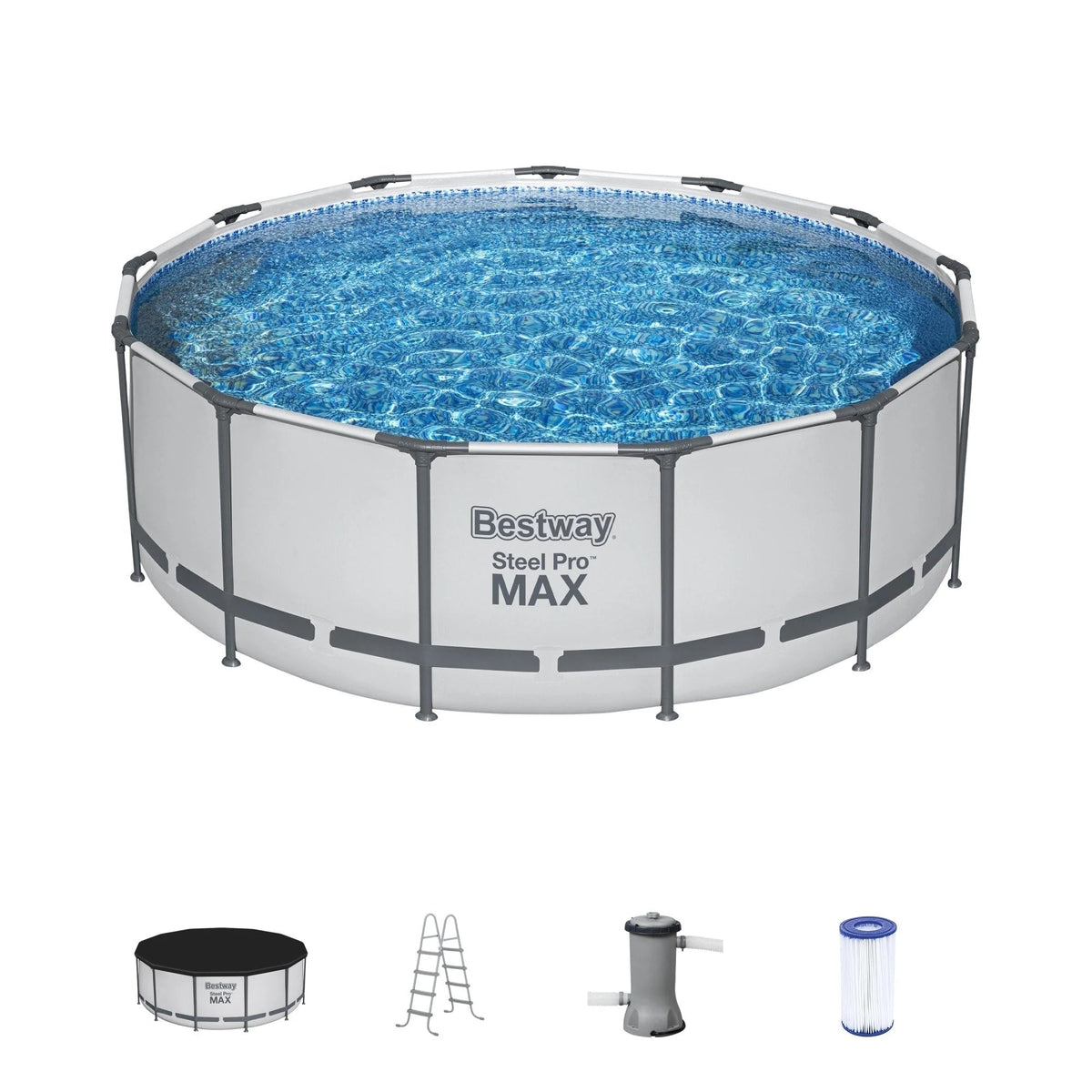 Piscine hors sol ronde Bestway Steel Pro MAX avec pompe et bâche