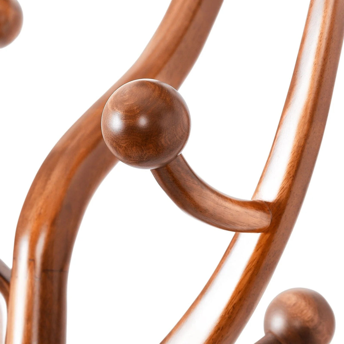 Porte-manteau sur pied en bois d'hévéa forme branche d'arbre avec 8 crochets - 24,5 L x 70,87 H