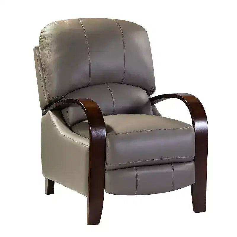 Ensemble de 2 fauteuils inclinables manuels en cuir véritable, inclinaison à 159°