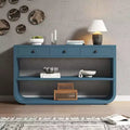 ModernLuxe – Console incurvée, table d'entrée, table de canapé, support d'exposition, table d'appoint avec 3 tiroirs à fermeture douce et 2 étagères ouvertes