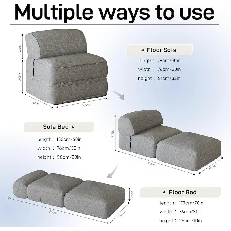 WOWMAX Canapé Lit Pliant Convertible Fauteuil Lit Pliant avec Traversin