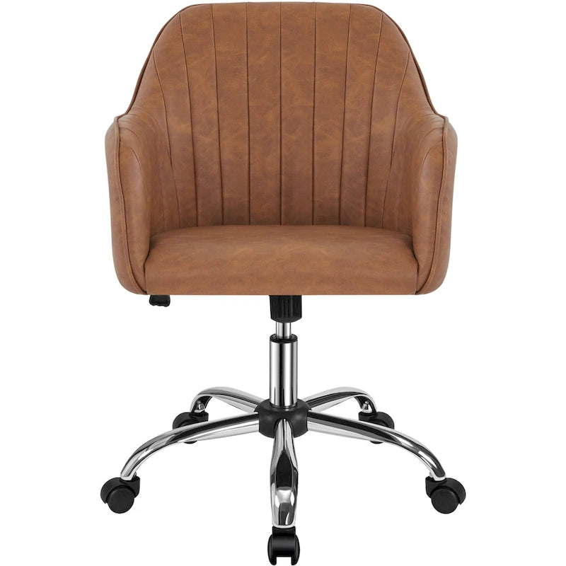 Fauteuil de bureau pivotant en velours avec accoudoirs, réglable en hauteur, rose