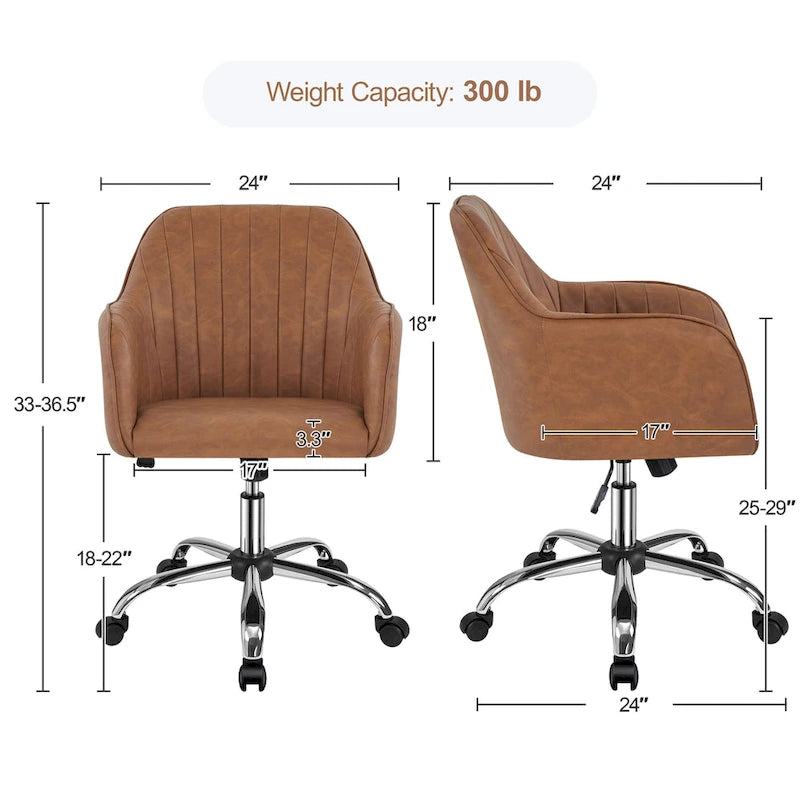 Fauteuil de bureau pivotant en velours avec accoudoirs, réglable en hauteur, rose