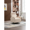 Fauteuil inclinable pivotant à 360 degrés avec coussin lombaire, dossier haut et revêtement beige