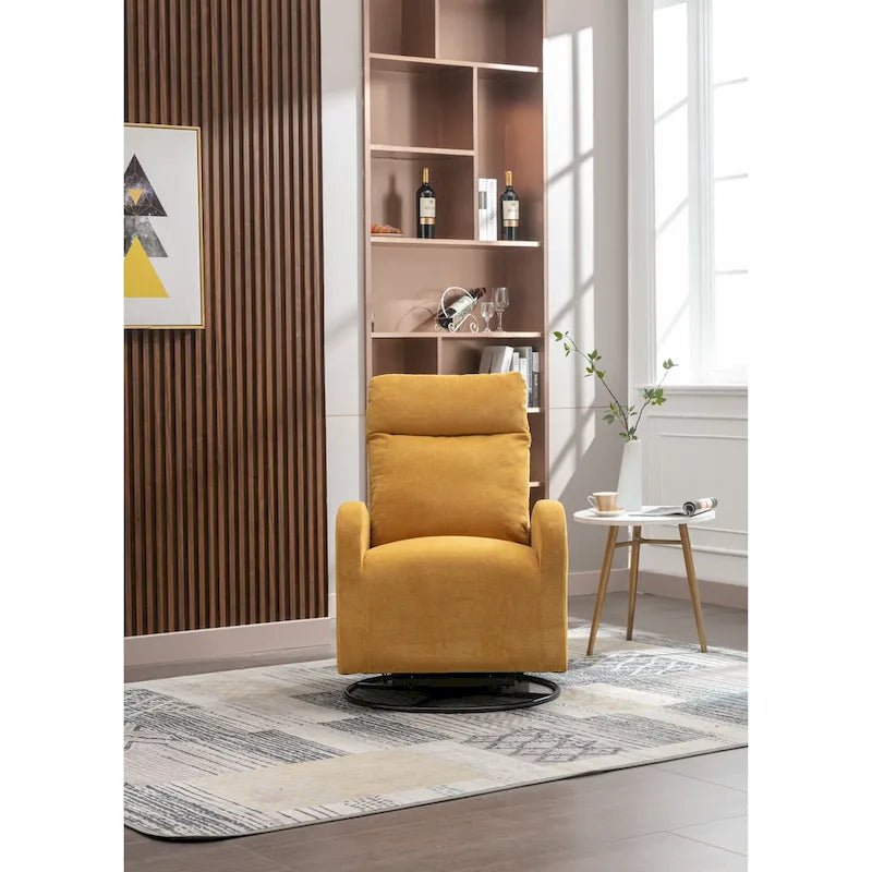 Fauteuil inclinable pivotant à 360 degrés avec coussin lombaire, dossier haut et revêtement beige