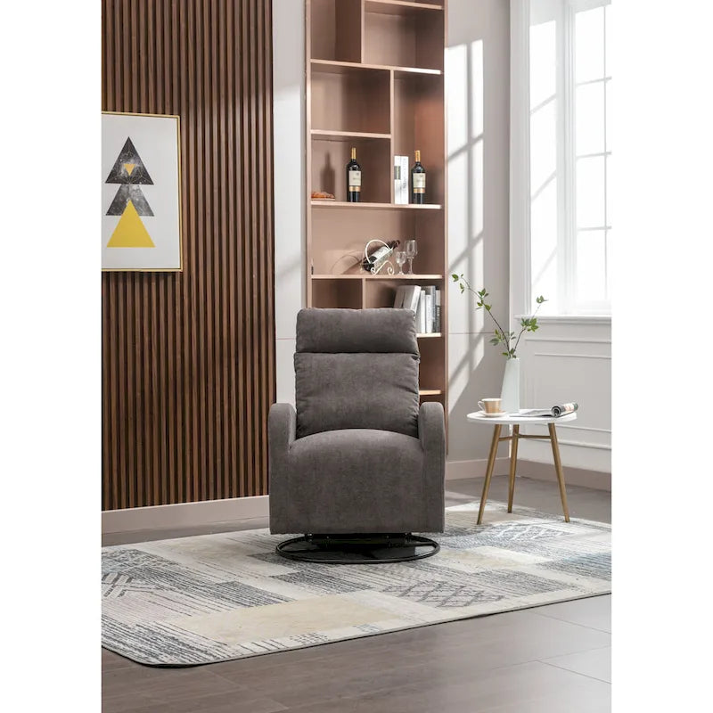 Fauteuil inclinable pivotant à 360 degrés avec coussin lombaire, dossier haut et revêtement beige