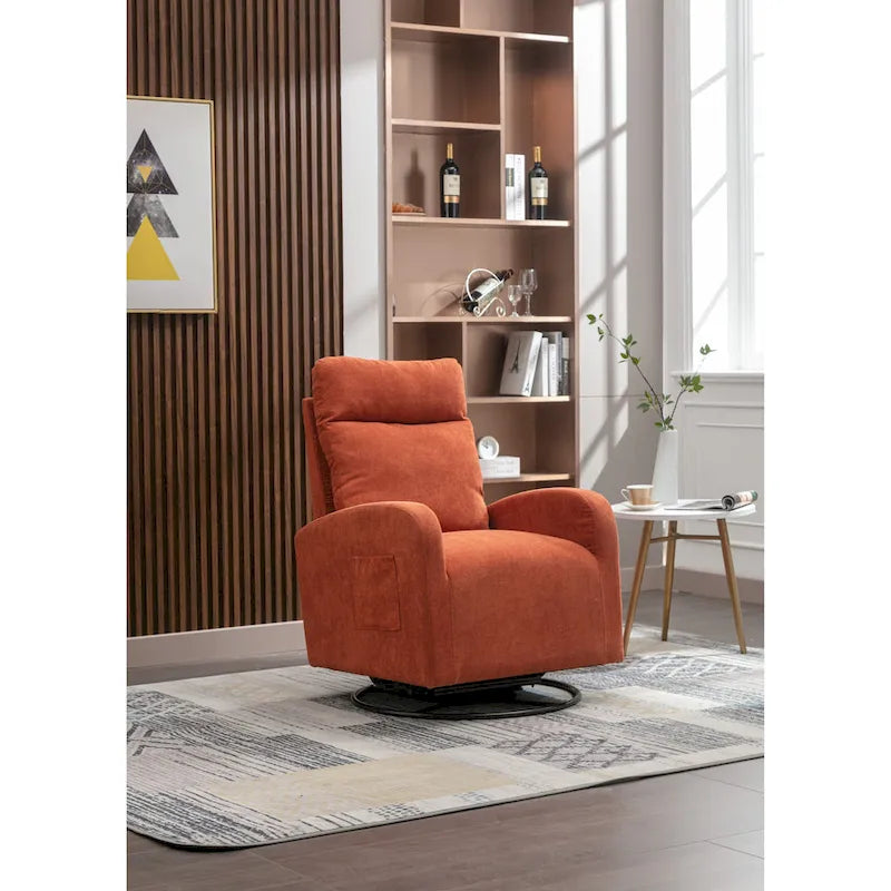 Fauteuil inclinable pivotant à 360 degrés avec coussin lombaire, dossier haut et revêtement beige