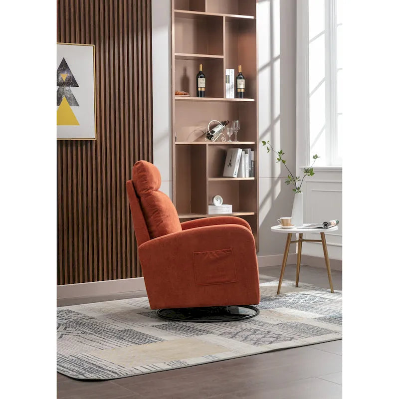 Fauteuil inclinable pivotant à 360 degrés avec coussin lombaire, dossier haut et revêtement beige