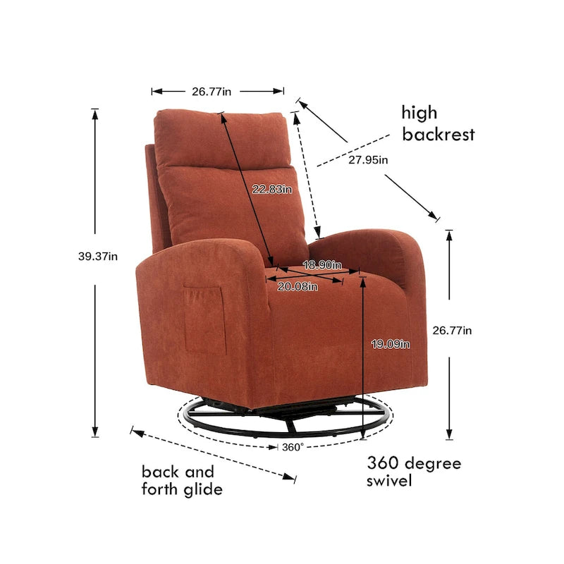 Fauteuil inclinable pivotant à 360 degrés avec coussin lombaire, dossier haut et revêtement beige