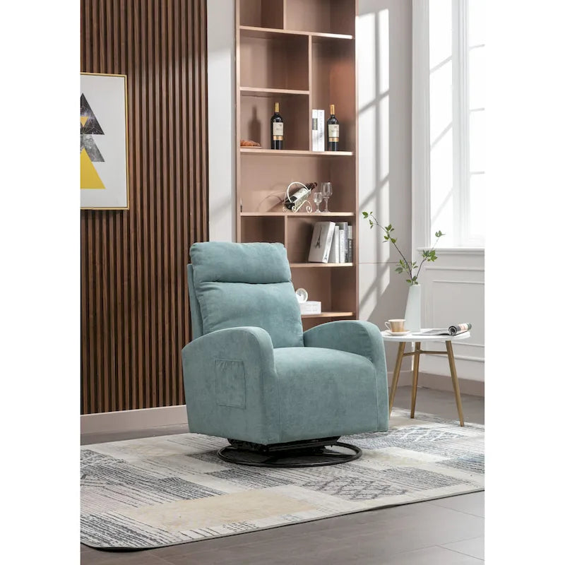 Fauteuil inclinable pivotant à 360 degrés avec coussin lombaire, dossier haut et revêtement beige
