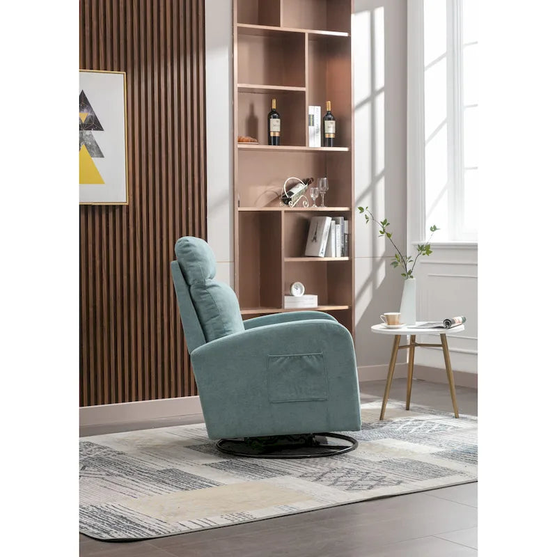 Fauteuil inclinable pivotant à 360 degrés avec coussin lombaire, dossier haut et revêtement beige
