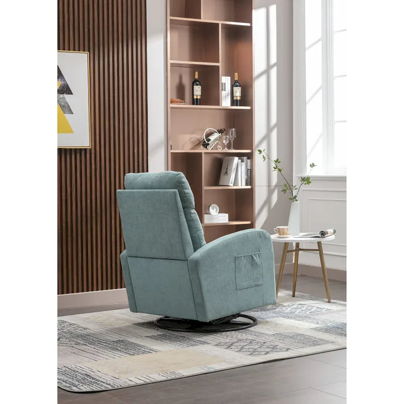 Fauteuil inclinable pivotant à 360 degrés avec coussin lombaire, dossier haut et revêtement beige