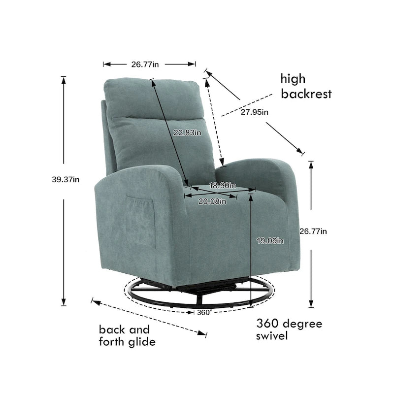 Fauteuil inclinable pivotant à 360 degrés avec coussin lombaire, dossier haut et revêtement beige