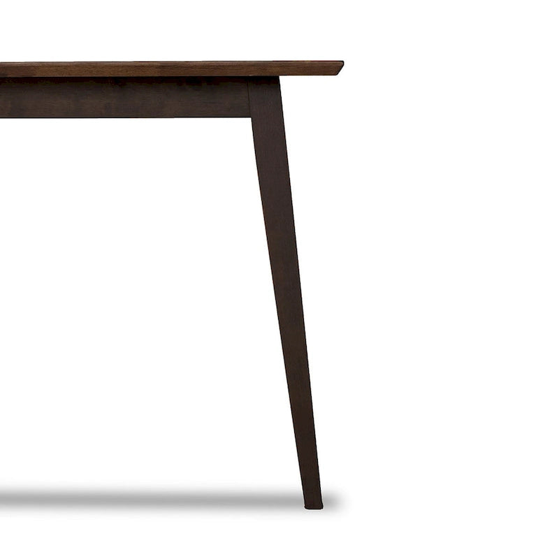 Table à manger rectangulaire moderne du milieu du siècle en bois massif blanc marron