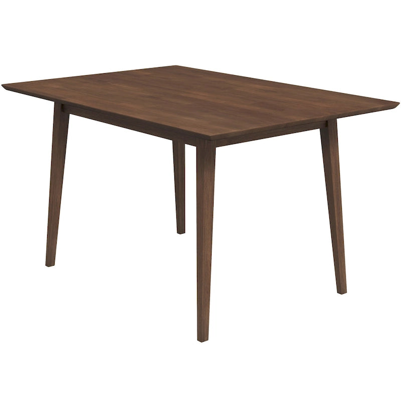 Table à manger rectangulaire moderne du milieu du siècle en bois massif blanc marron