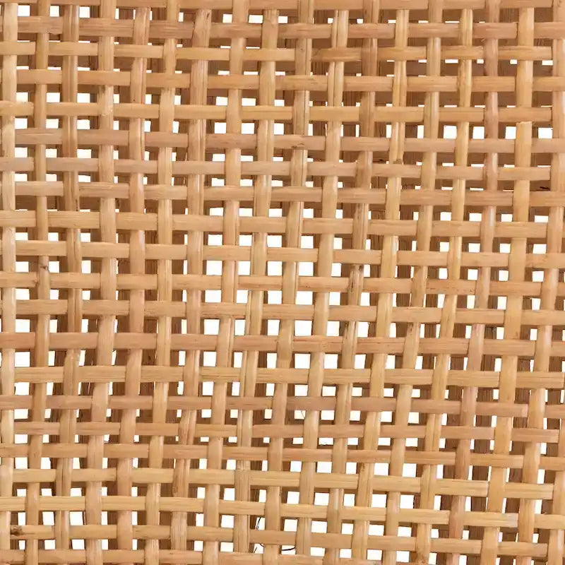 Tabouret de comptoir bohème en rotin naturel marron tressé avec cadre en bois de manguier