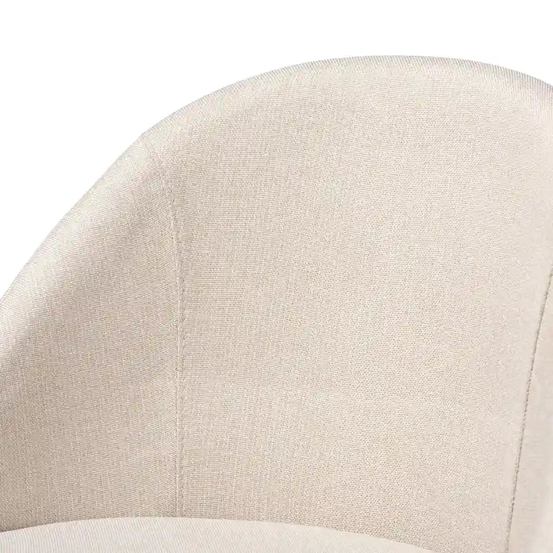 Tabouret de bar pivotant rembourré de style Mid-Century Modern avec pieds en bois de noyer, beige et gris