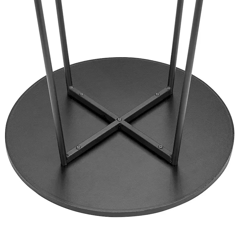 Table haute ronde plateau bois piétement métal style industriel multicolore