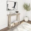 Console en pin massif avec étagère de rangement inférieure