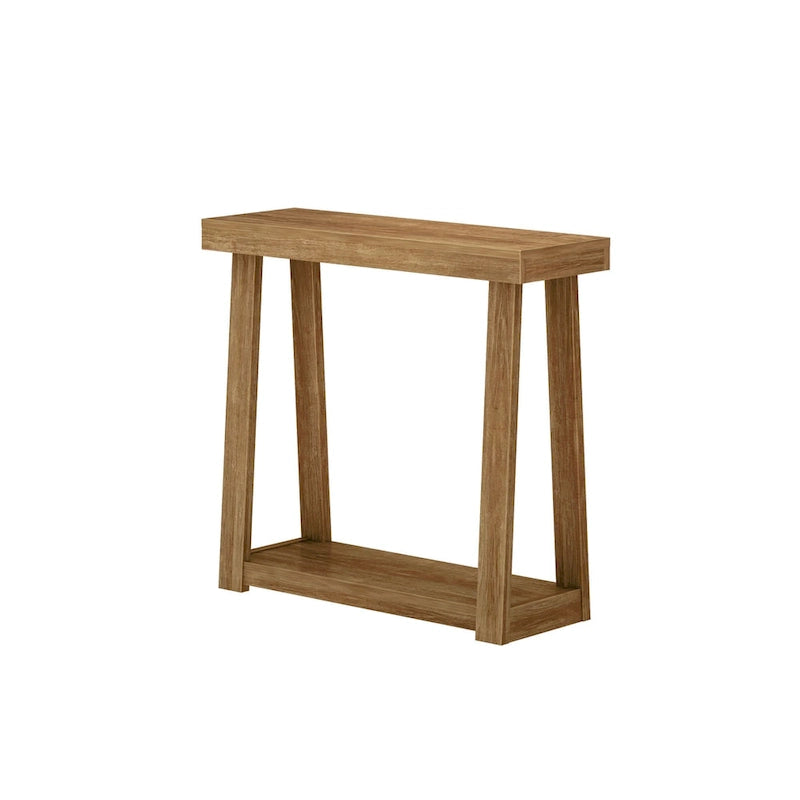 Console en pin massif avec étagère de rangement inférieure