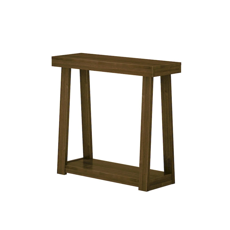 Console en pin massif avec étagère de rangement inférieure