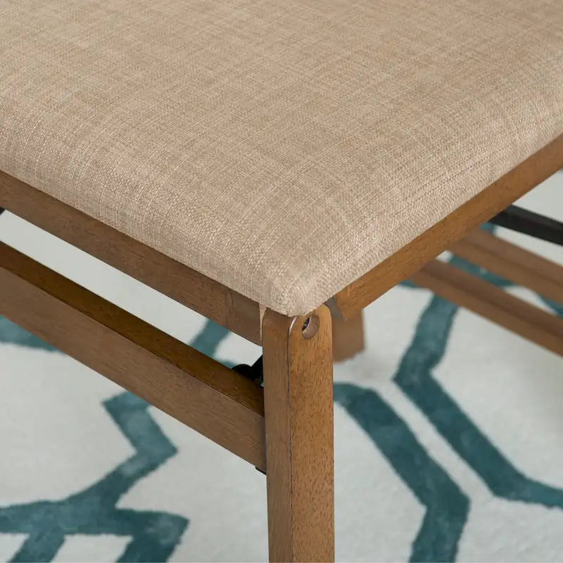 Chaise de salle à manger pliante en bois d'hévéa avec dossier en corde et assise rembourrée, noir naturel