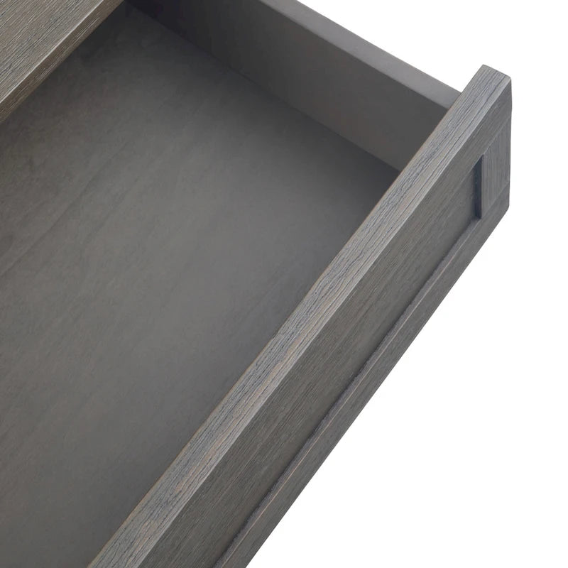 Table basse carrée en acacia massif rustique avec tiroirs et étagère