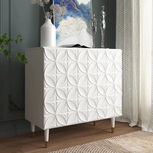 Clihome 2 Door Sideboard Glossy Locker Media Storage Accent Cabinet