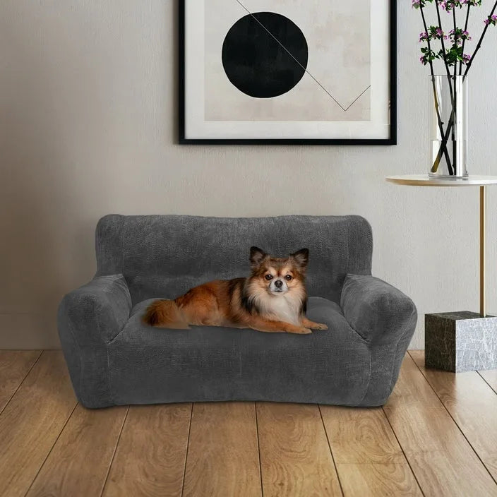 Canapé-lit en tissu peluche pour animaux de compagnie avec design touffeté pour petits et moyens chiens et chats