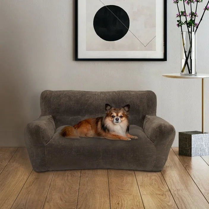 Canapé-lit en tissu peluche pour animaux de compagnie avec design touffeté pour petits et moyens chiens et chats
