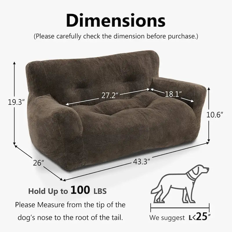 Canapé-lit en tissu peluche pour animaux de compagnie avec design touffeté pour petits et moyens chiens et chats