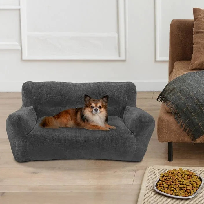 Canapé-lit en tissu peluche pour animaux de compagnie avec design touffeté pour petits et moyens chiens et chats