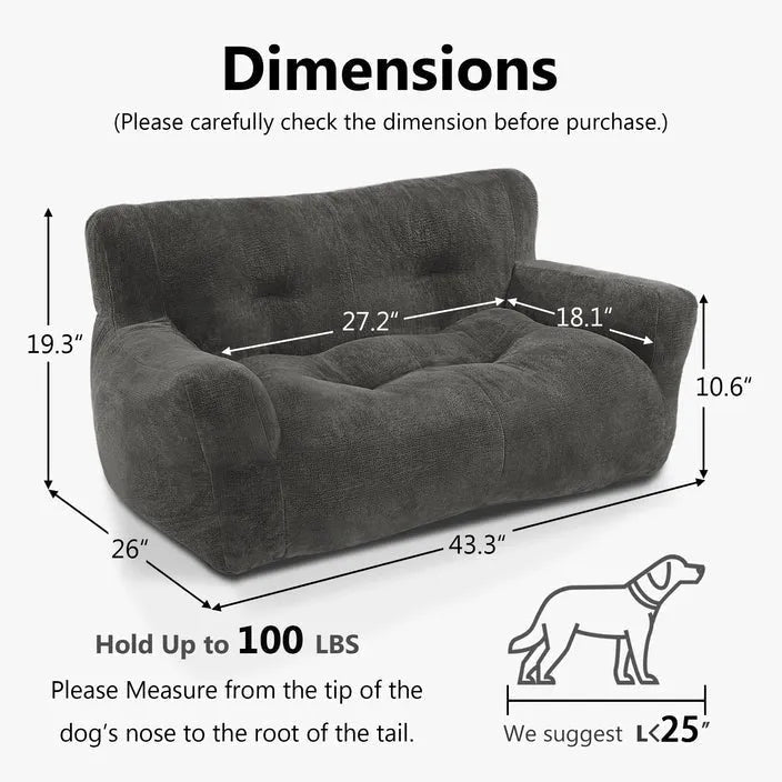 Canapé-lit en tissu peluche pour animaux de compagnie avec design touffeté pour petits et moyens chiens et chats