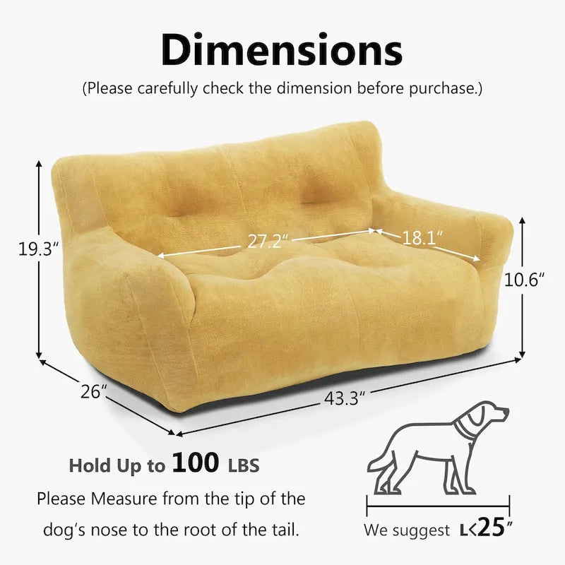 Canapé-lit en tissu peluche pour animaux de compagnie avec design touffeté pour petits et moyens chiens et chats