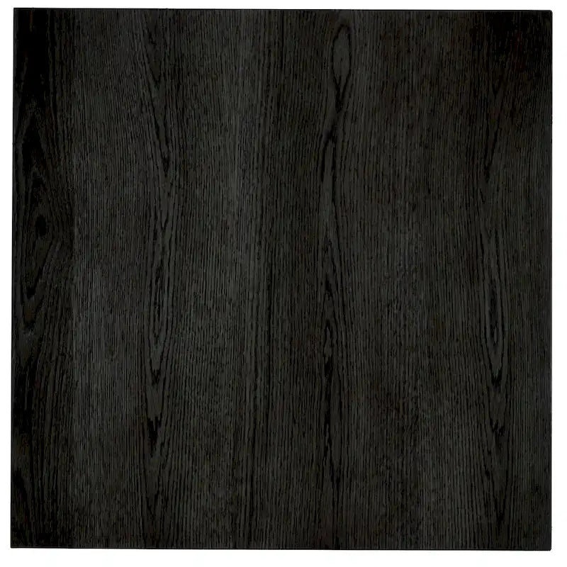 Table basse finition bois avec deux tiroirs et base en métal noir