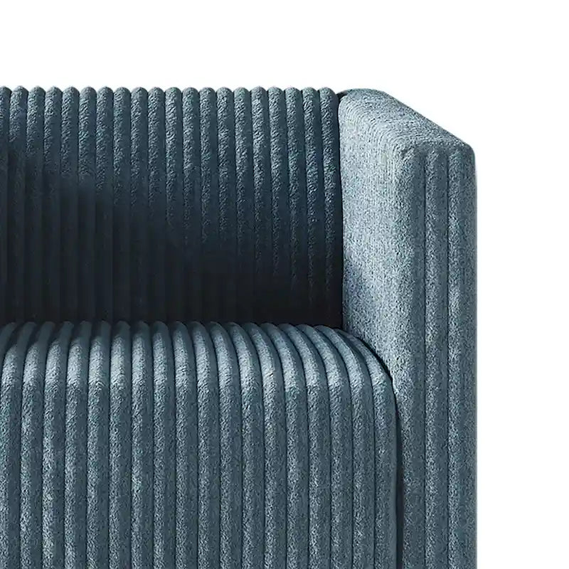Canapé en velours côtelé avec pieds en métal, bleu clair, noir, gris, rouge