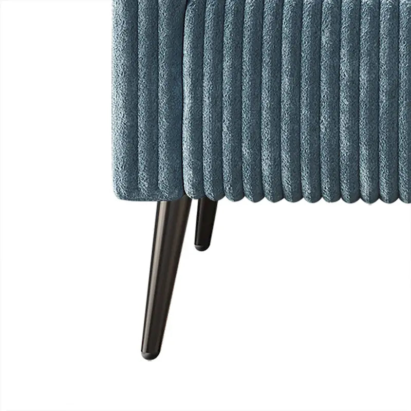 Canapé en velours côtelé avec pieds en métal, bleu clair, noir, gris, rouge