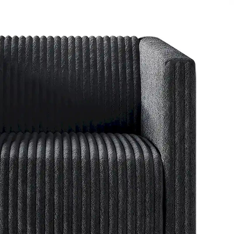Canapé en velours côtelé avec pieds en métal, bleu clair, noir, gris, rouge
