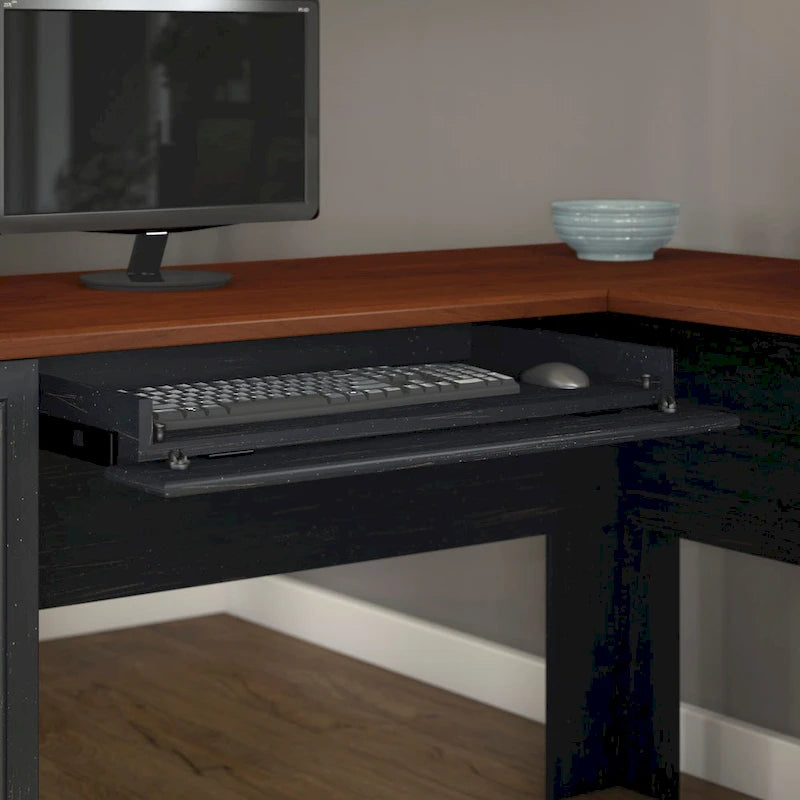 Bureau d'angle avec huche style campagnard merisier antique