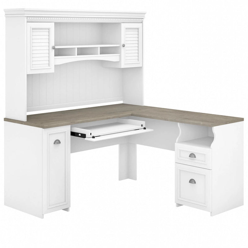 Bureau d'angle avec huche style campagnard merisier antique