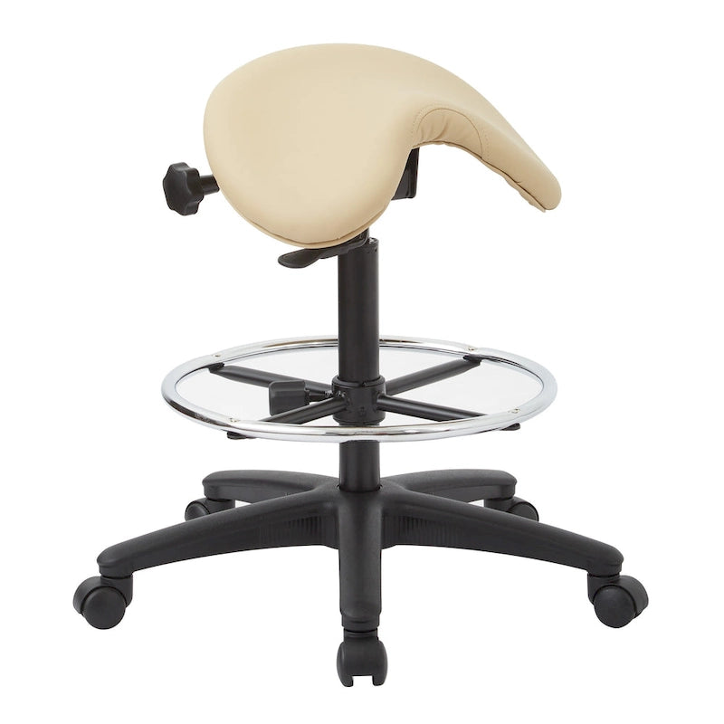 Tabouret ergonomique sans dossier avec hauteur réglable et roulettes