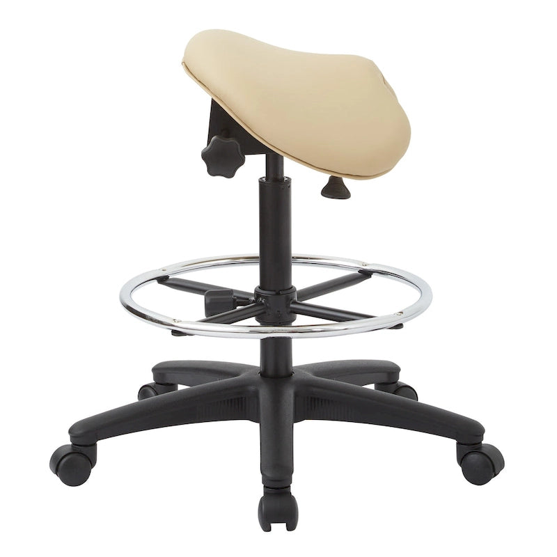 Tabouret ergonomique sans dossier avec hauteur réglable et roulettes