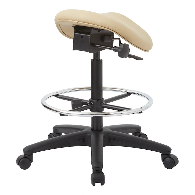 Tabouret ergonomique sans dossier avec hauteur réglable et roulettes