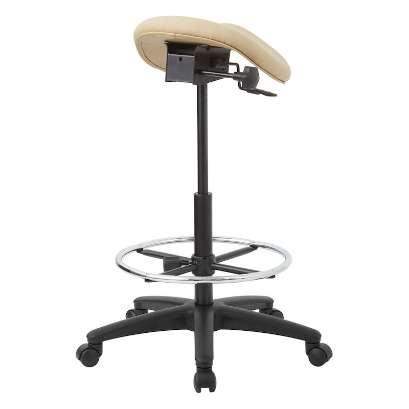 Tabouret ergonomique sans dossier avec hauteur réglable et roulettes