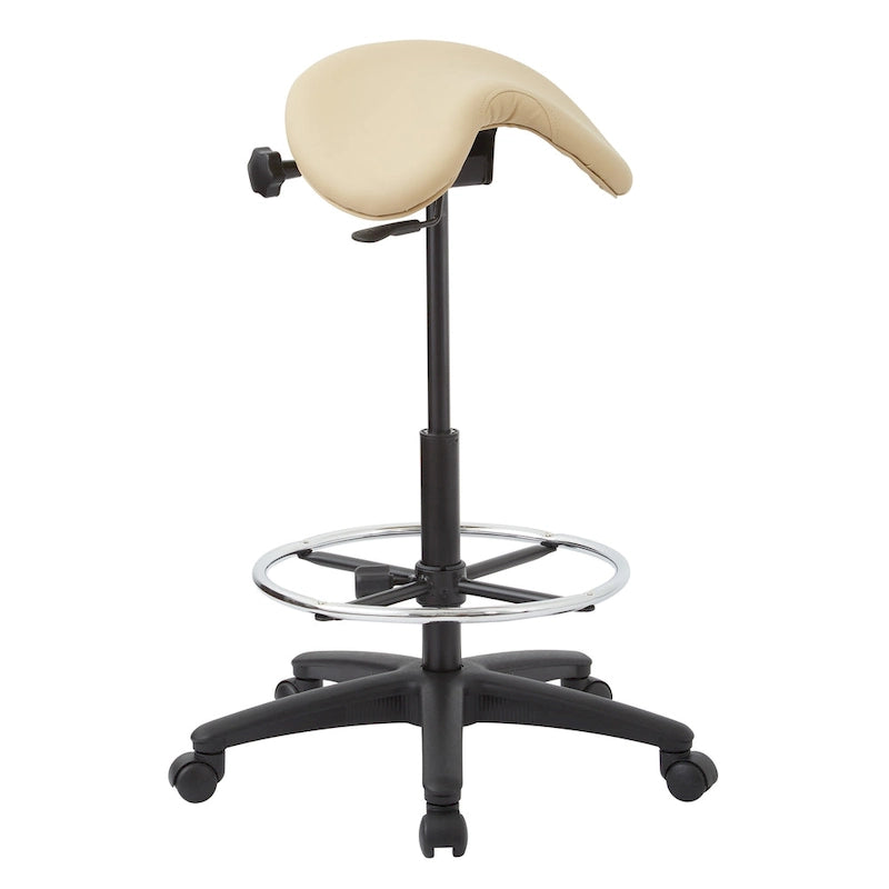 Tabouret ergonomique sans dossier avec hauteur réglable et roulettes